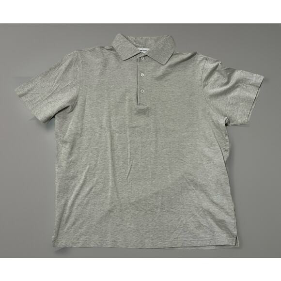 Gran Sasso Oatmeal Brown Polo Short Sleeve Shirt Beige Mens 54 L/XL Italy Made - Picture 2 of 5